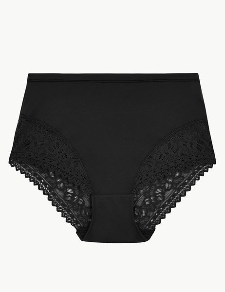 5 Pack Lace High Waisted Full Briefs