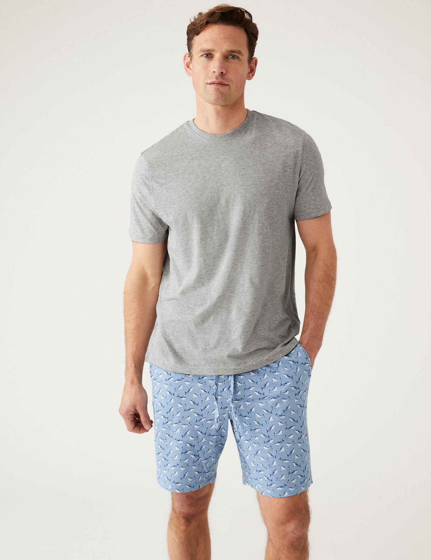 Pure Cotton Shark Print Pyjama Set
