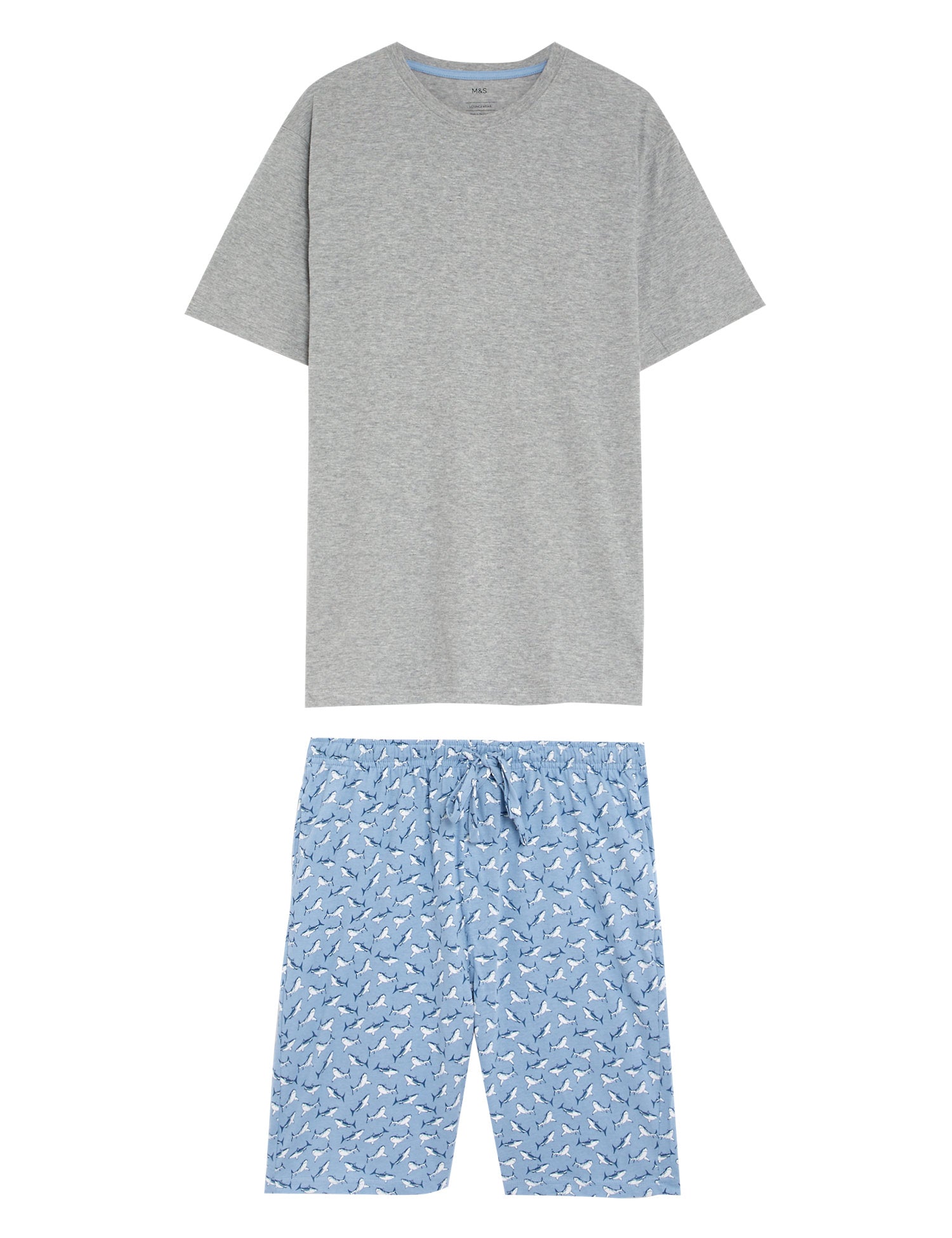 Pure Cotton Shark Print Pyjama Set