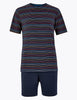Pure Cotton Striped Pyjama Shorts Set