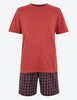 Cotton Terracotta Checked Pyjama Shorts Set