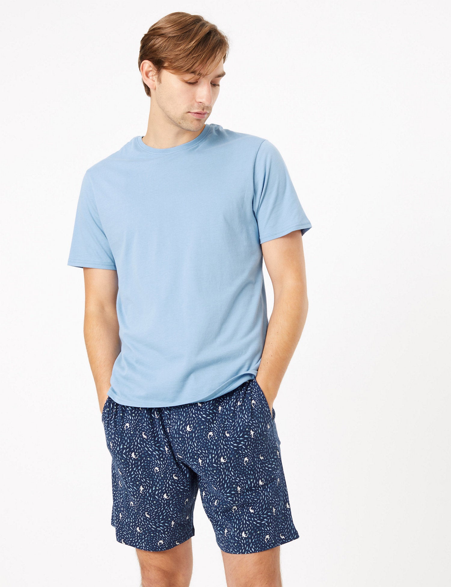 Pure Cotton Shark Print Pyjama Set