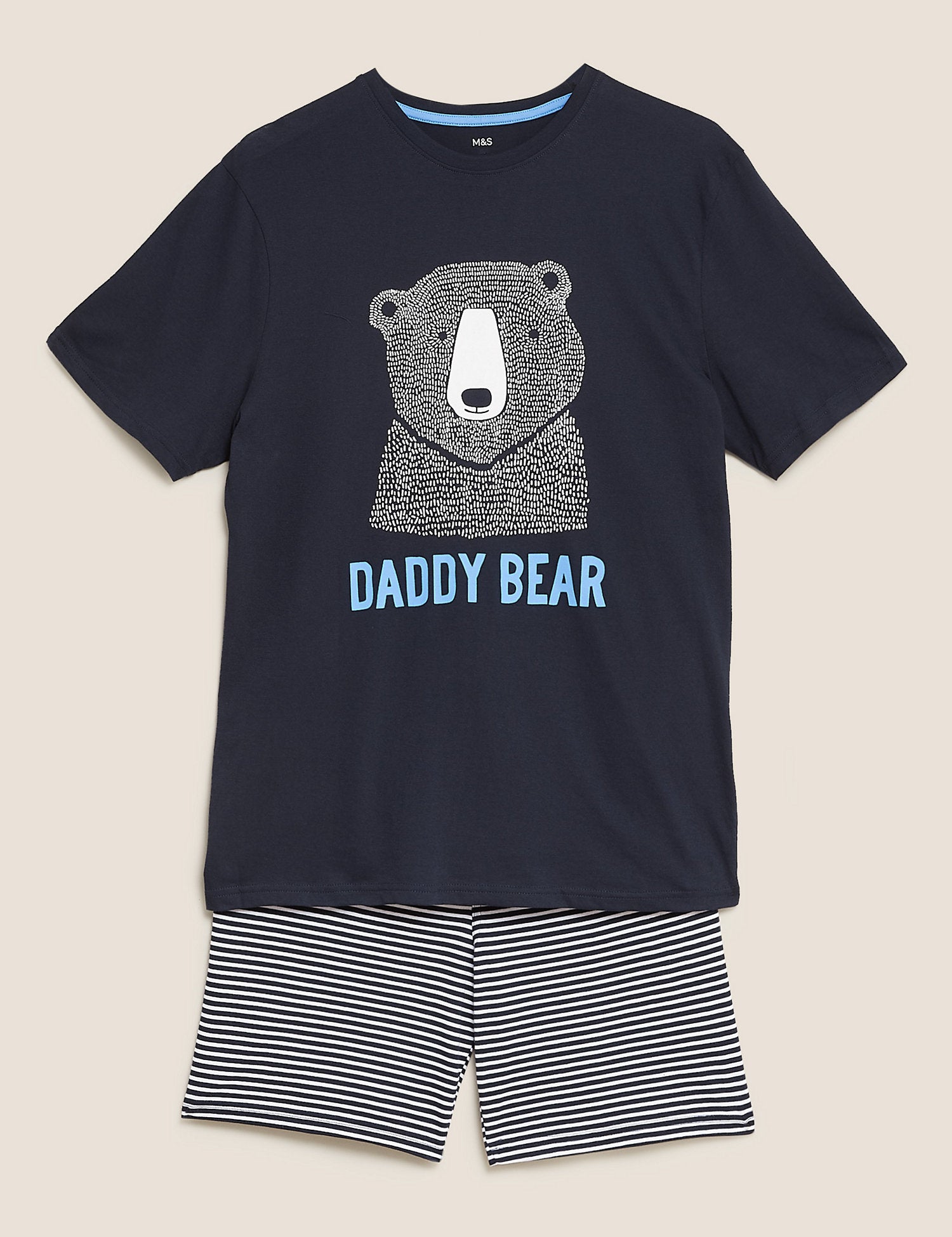 Pure Cotton Daddy Bear Print Pyjama Set