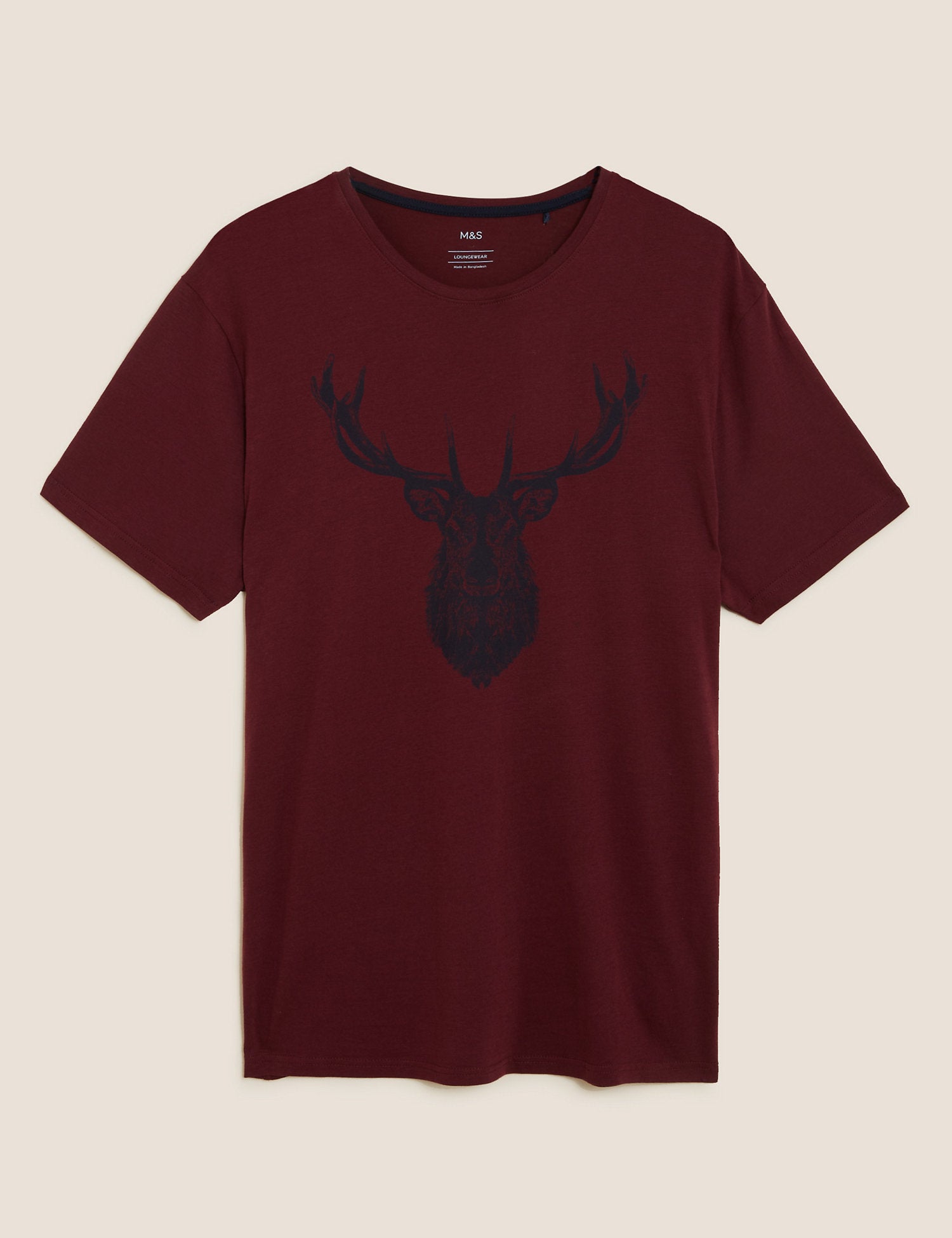 Pure Cotton Stag Print Loungewear Top