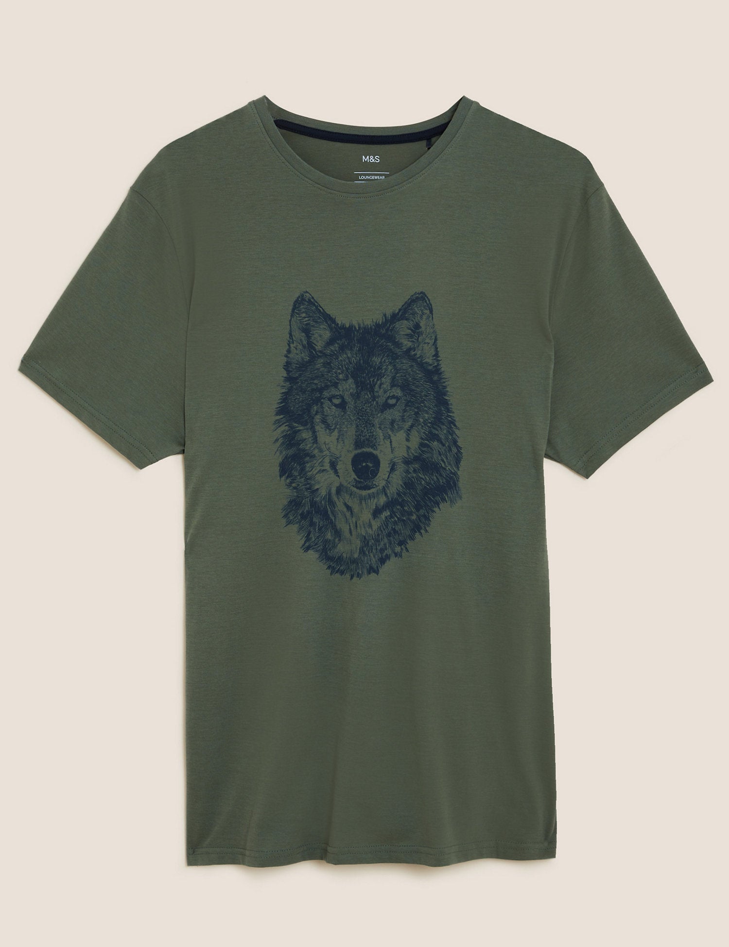 Pure Cotton Wolf Print Loungewear Top