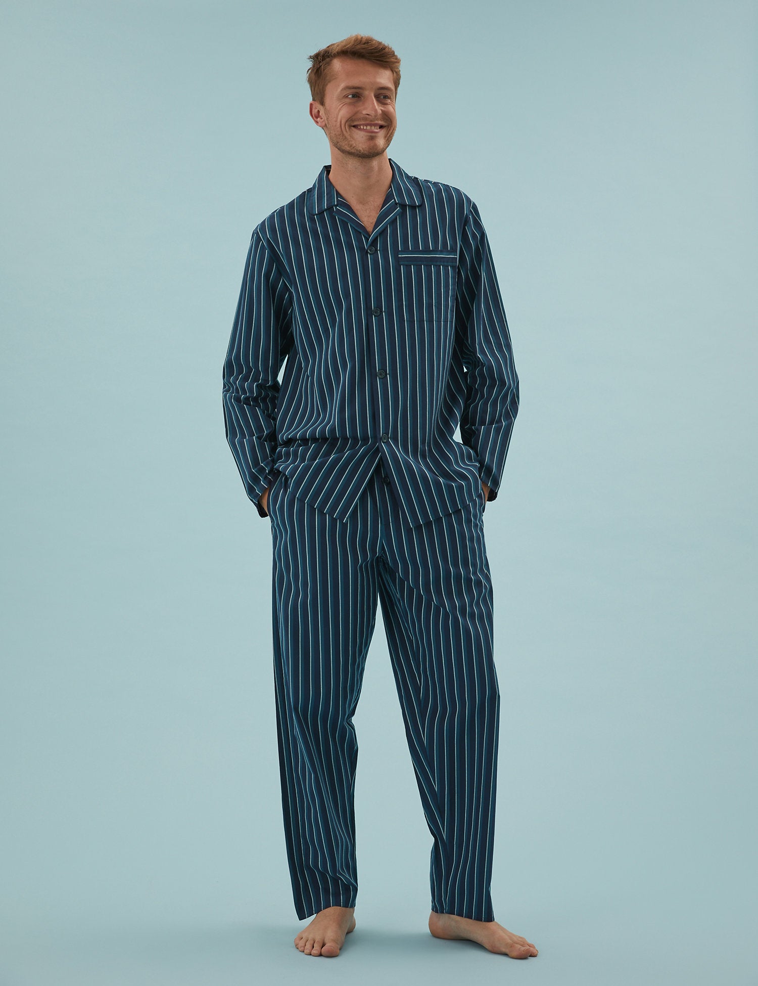 Pure Cotton Shadow Stripe Pyjama Set