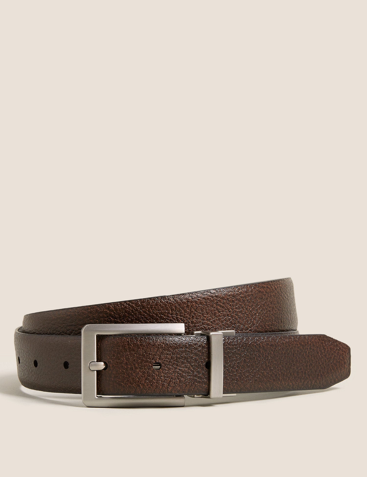 Leather Reversible Textured Belt