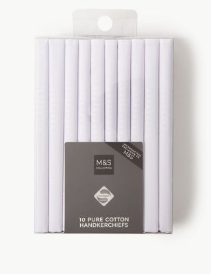 10 Pack Pure Cotton Handkerchiefs with Sanitized Finish