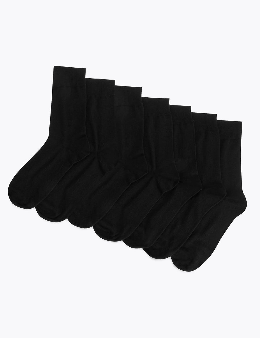 7 Pack Cotton Blend Socks
