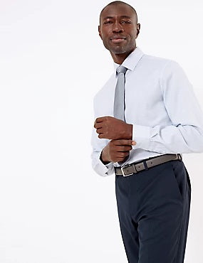 Tailored Fit Pure Cotton Pattern Shirt