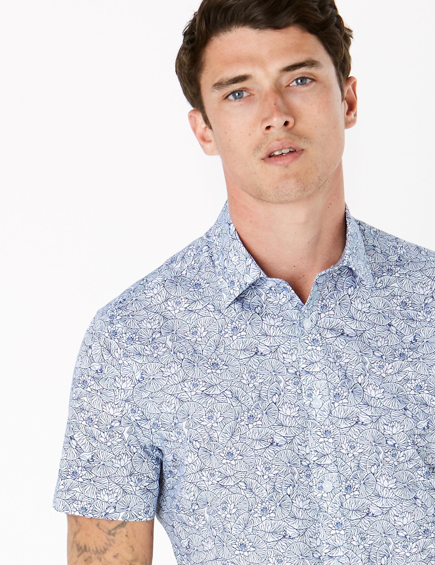 Slim Fit Easy Iron Cotton Floral Shirt