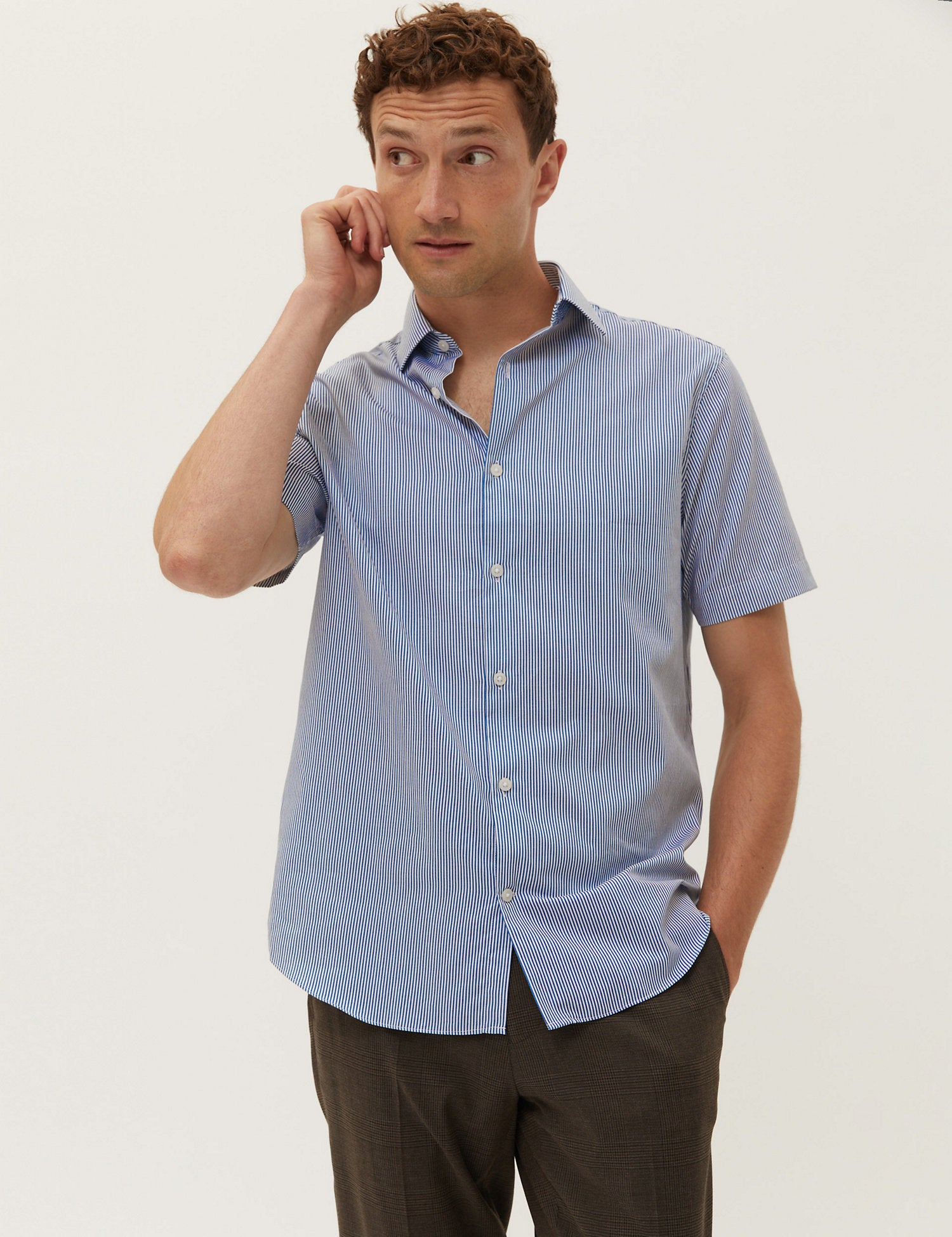 Regular Fit Pure Cotton Striped Shirt