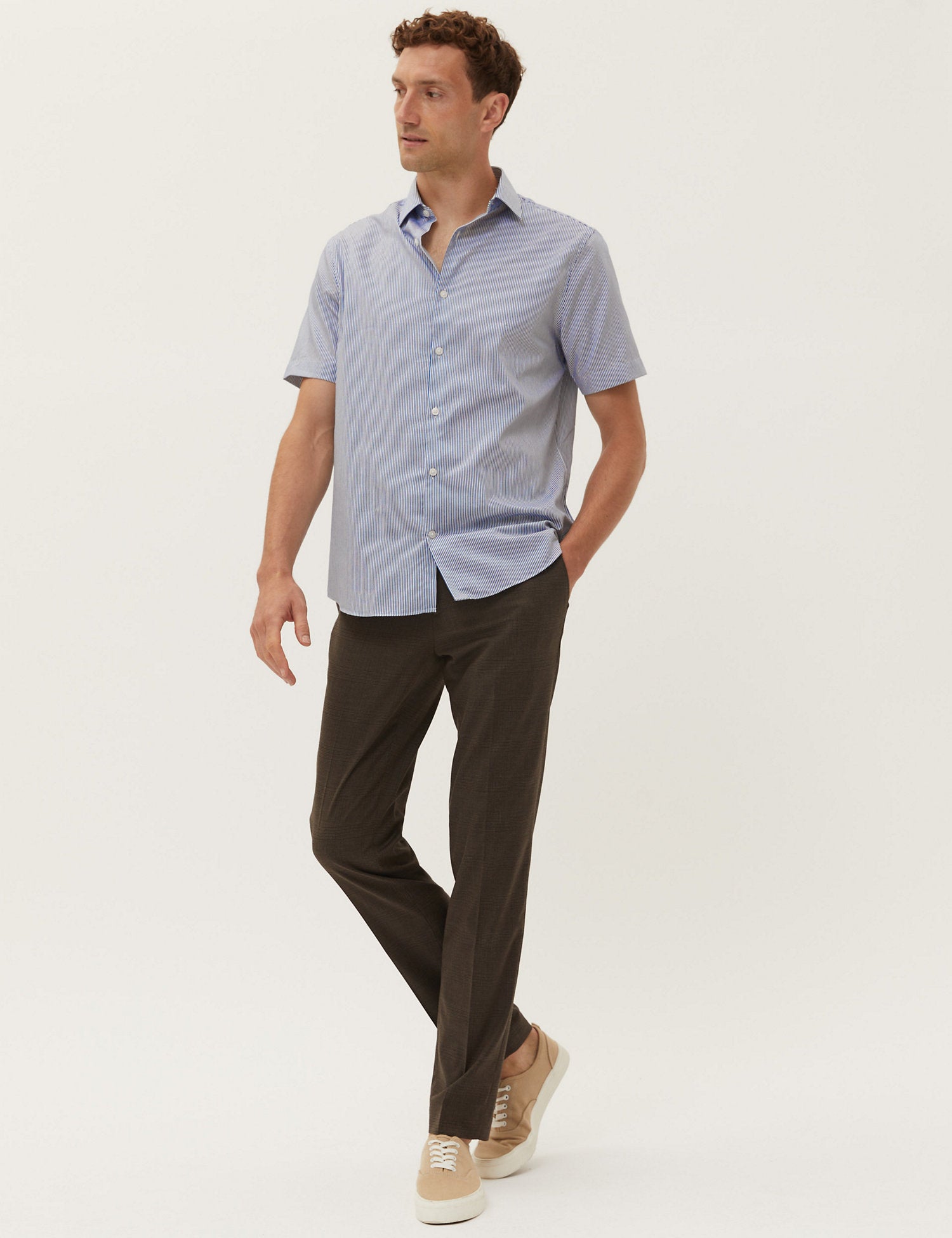 Regular Fit Pure Cotton Striped Shirt