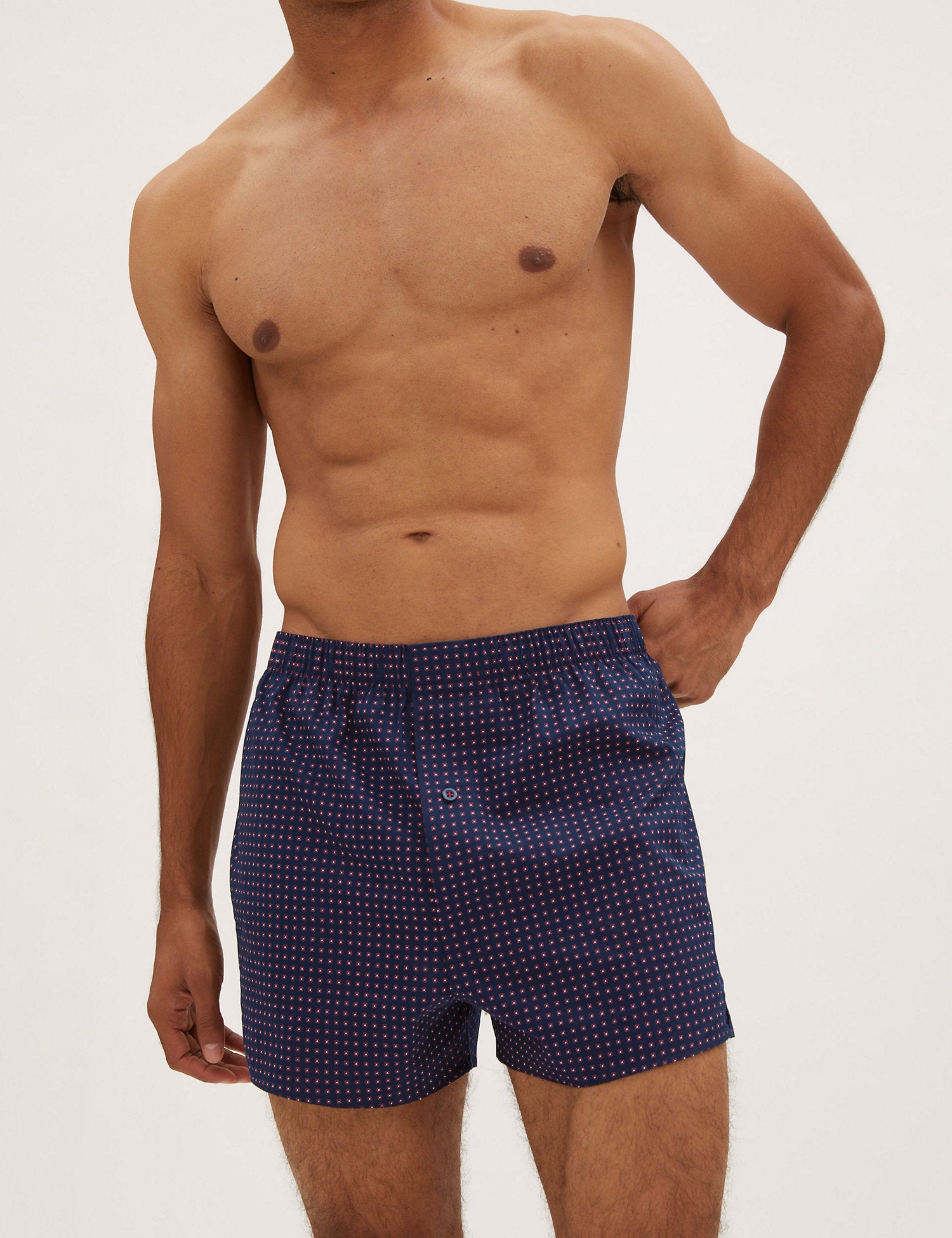 3pk Pure Cotton Checked Woven Boxers