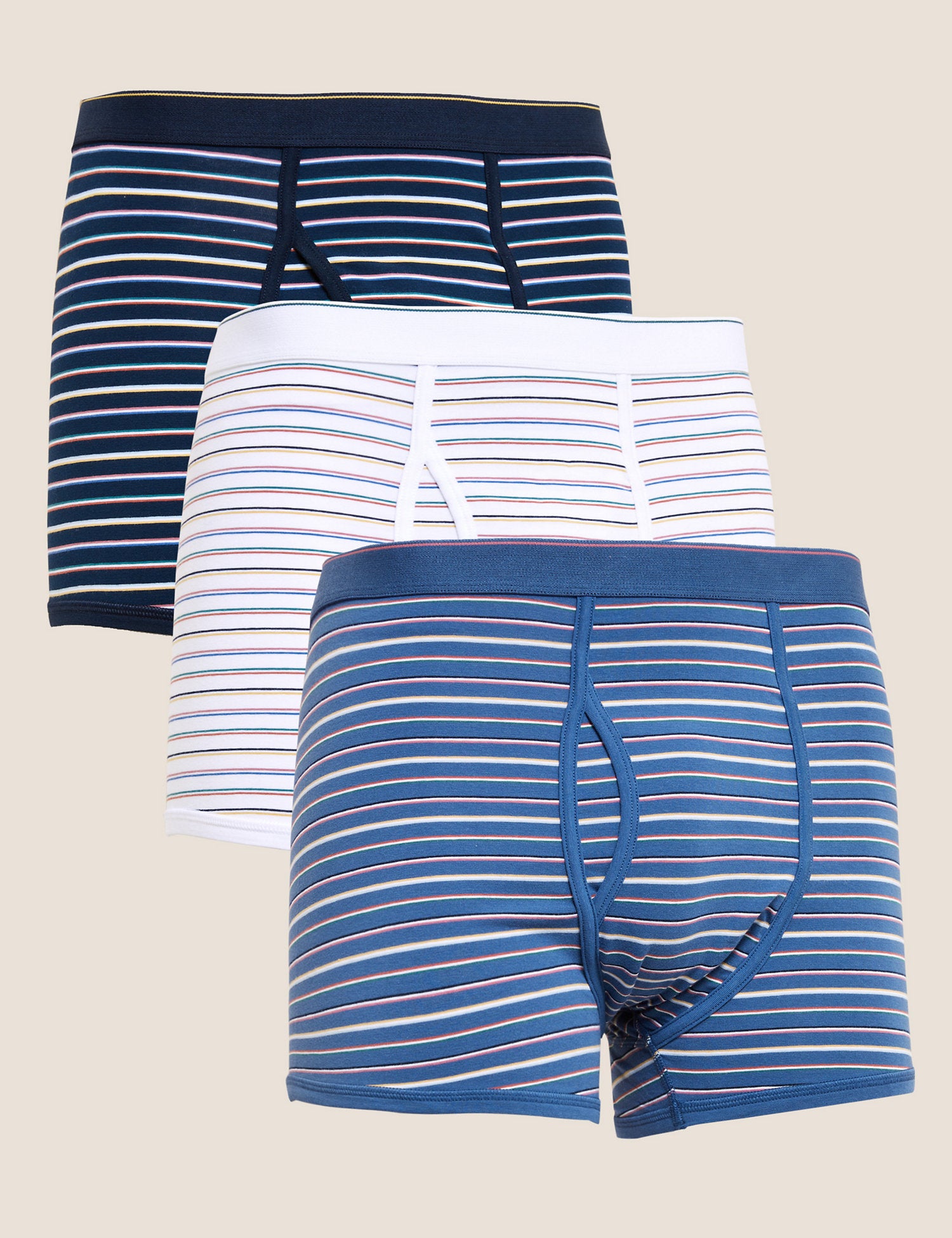 3pk Cotton Rich Striped Trunks