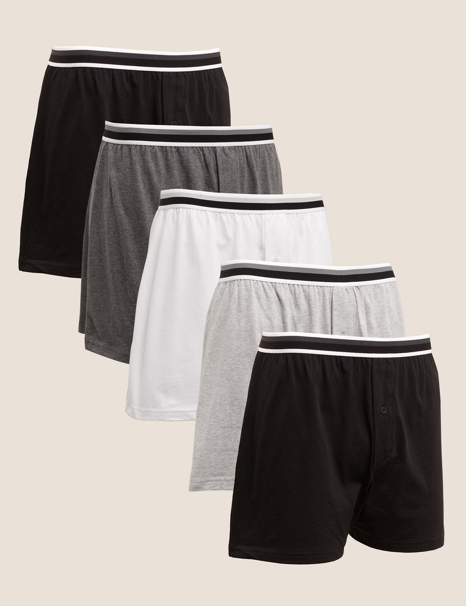 5 Pack Pure Cotton Jersey Boxers