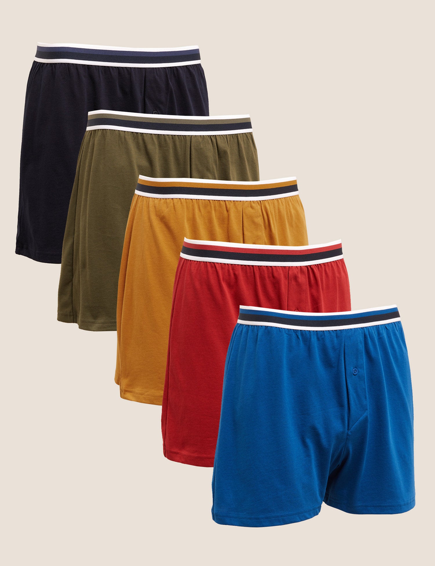 5 Pack Pure Cotton Jersey Boxers