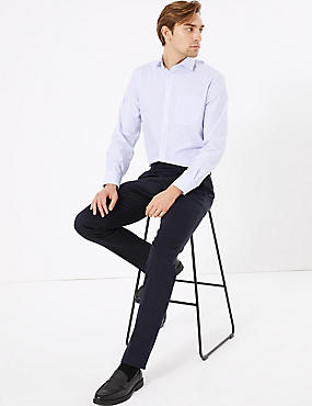 Slim Fit Cotton Trousers with Stretch