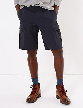 Regular Fit Cotton Rich Shorts with Stretch