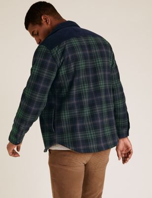 Relaxed Fit Borg Lined Check Overshirt