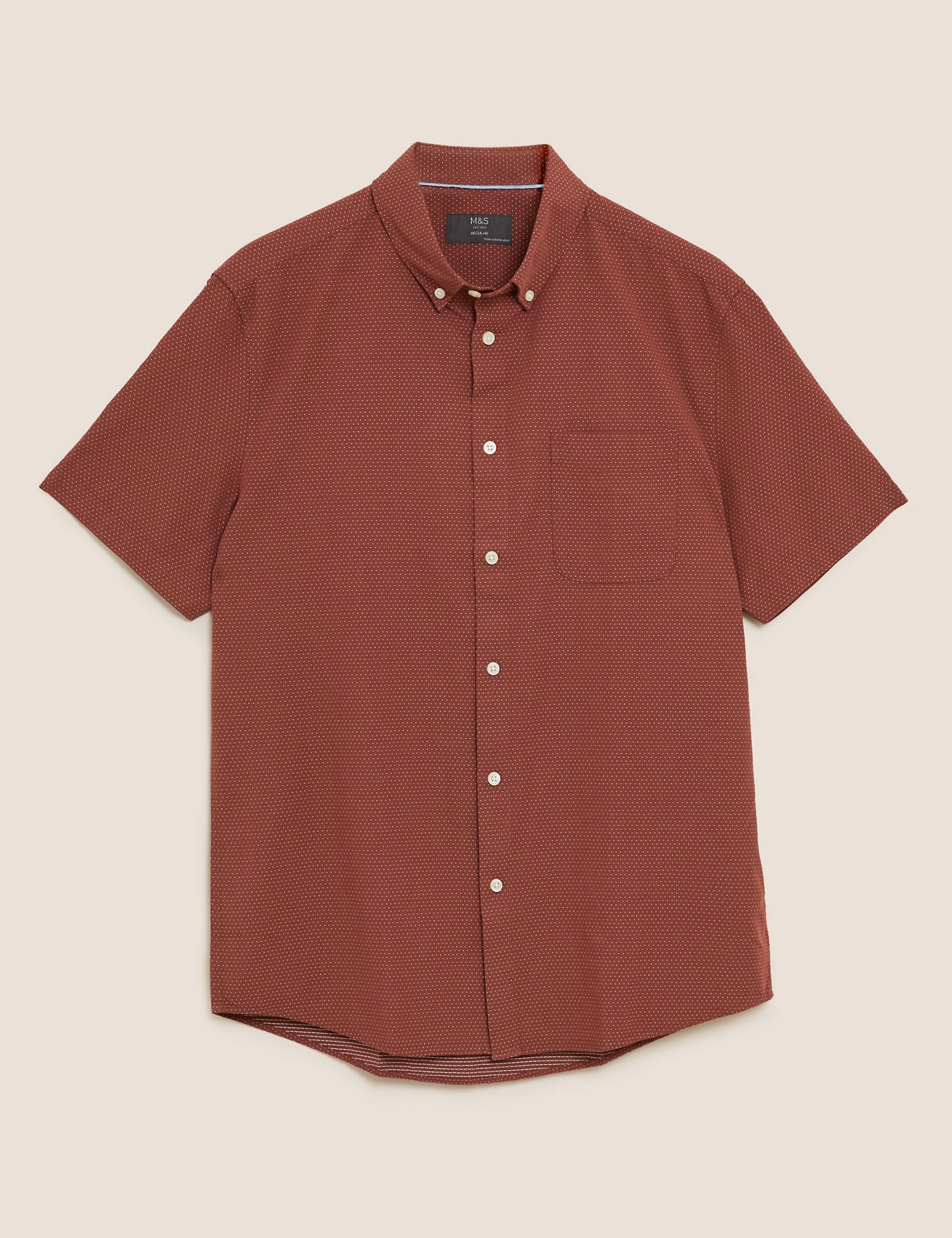 Easy Iron Pure Cotton Pindot Shirt