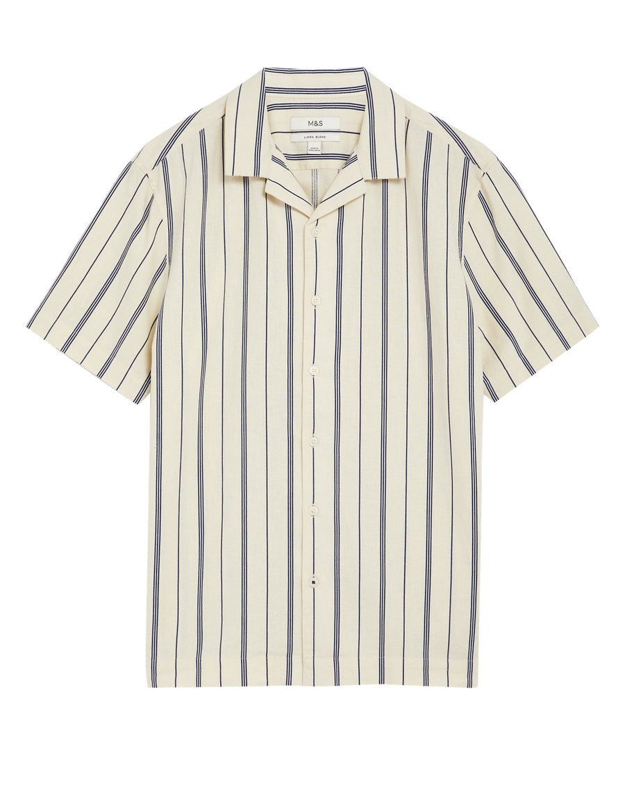 Linen Blend Striped Shirt Marks & Spencer Philippines
