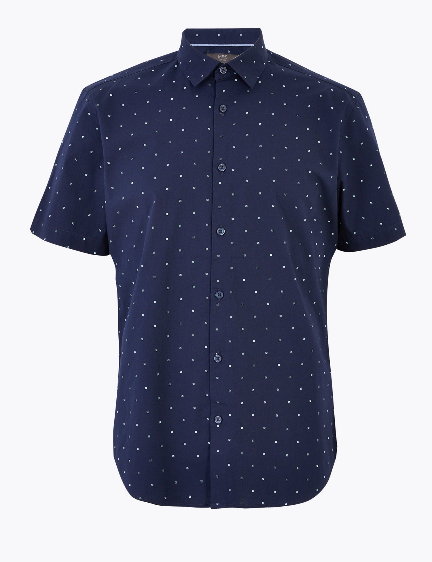 Pure Cotton Geometric Dot Print Shirt