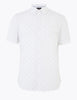 Pure Cotton Geometric Dot Print Shirt