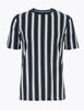 Pure Cotton Vertical Striped Pique T-Shirt
