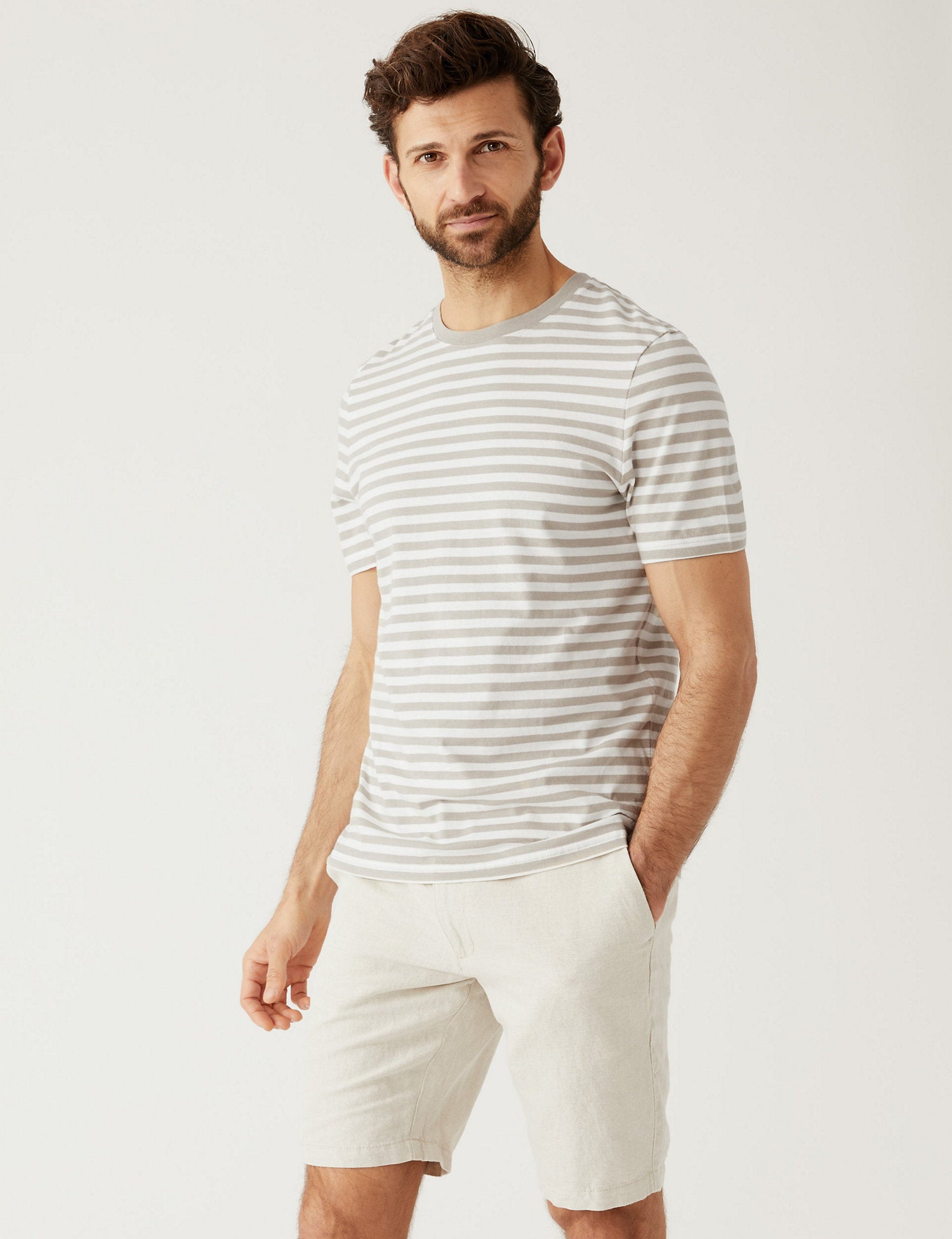 Pure Cotton Striped Textured T-Shirt