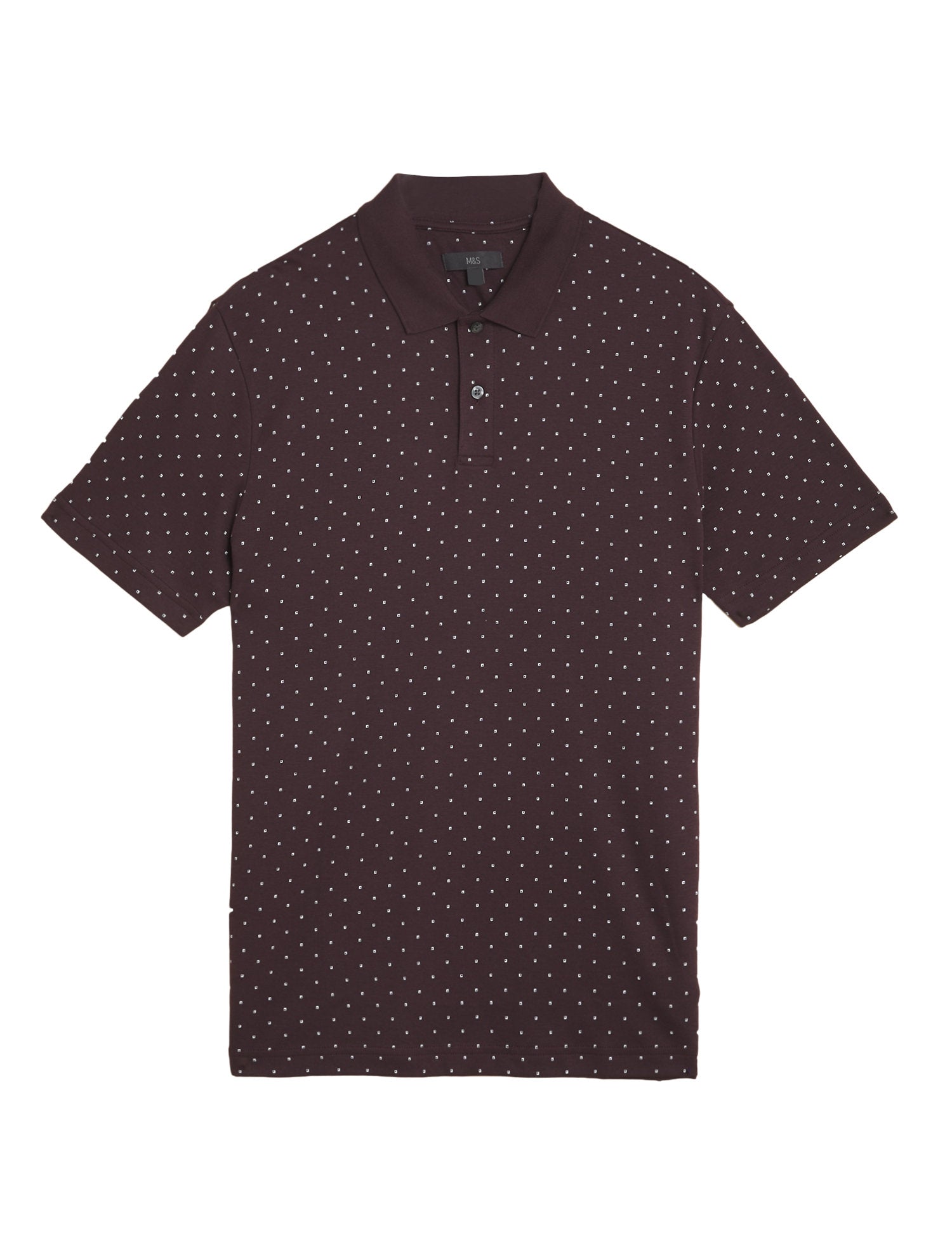 Premium Cotton Spot Print Polo Shirt