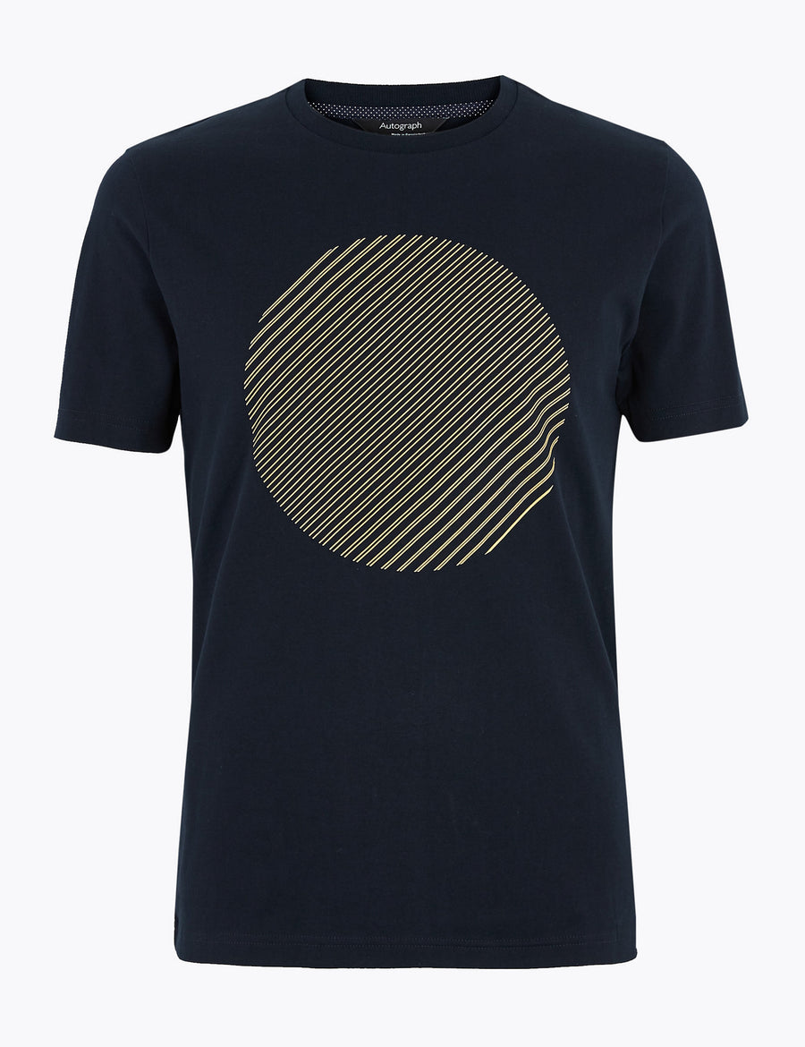 Premium Cotton Circle Graphic T-Shirt