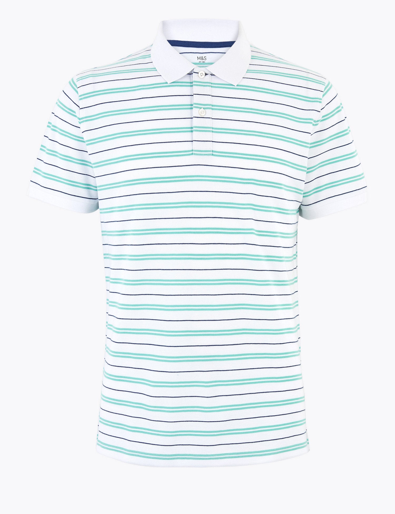 Pure Cotton Double Stripe Polo Shirt