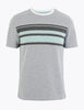 Pure Cotton Chest Stripe Knitted T-Shirt
