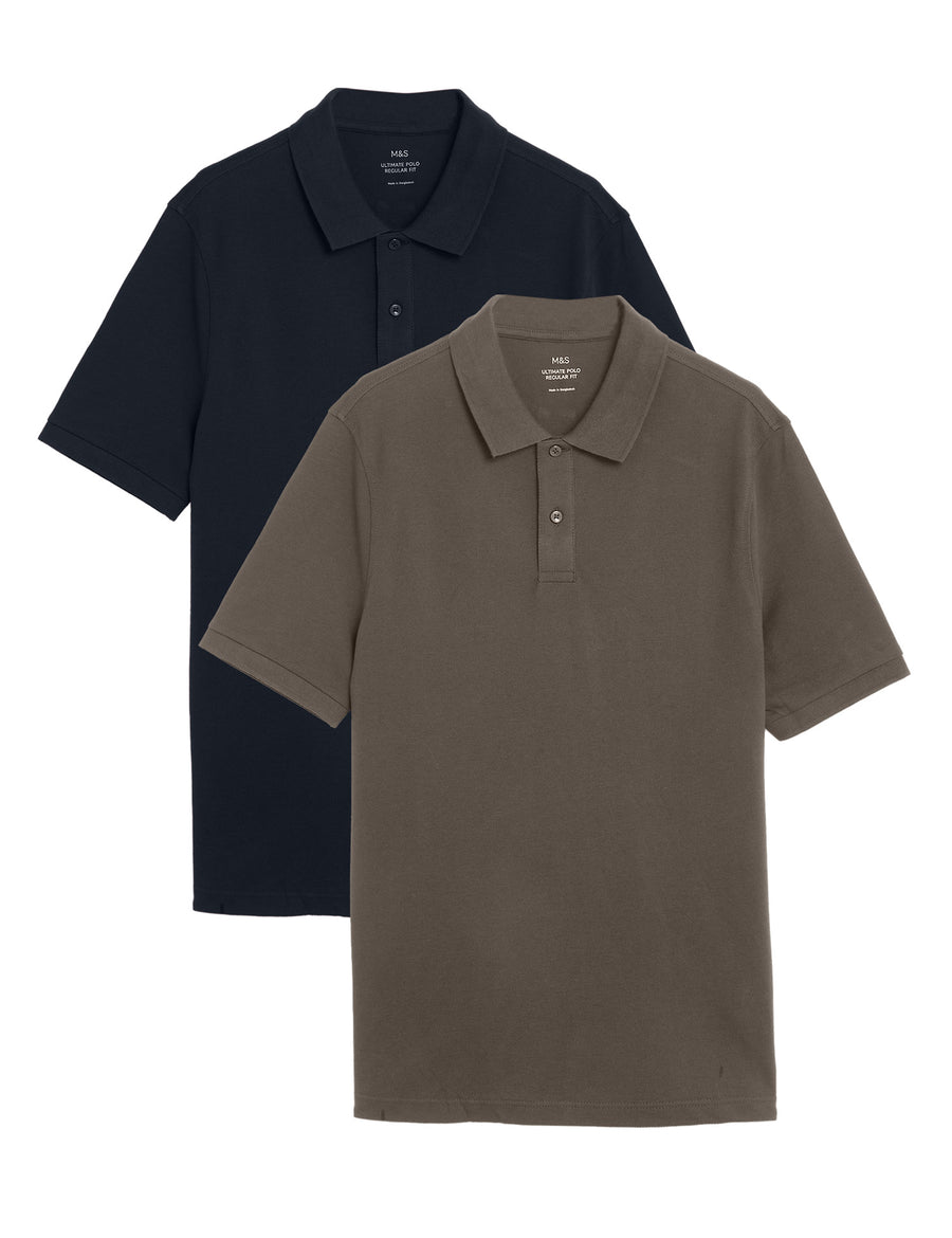 Pack Pure Cotton Polo Shirts - Main Image