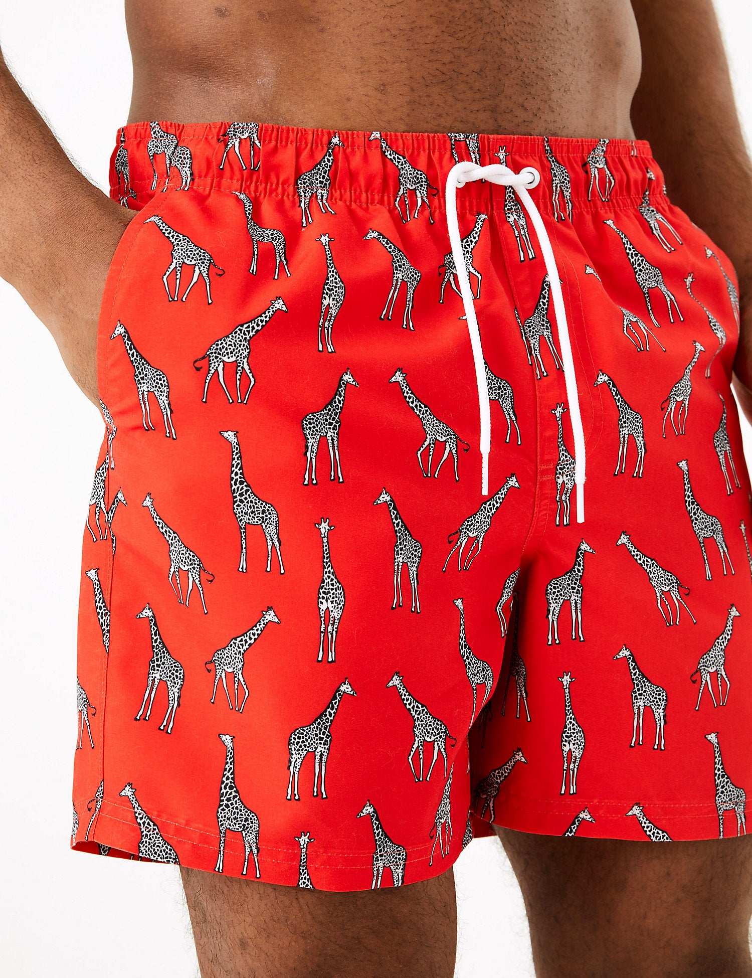 Quick Dry Giraffe Print Swim Shorts