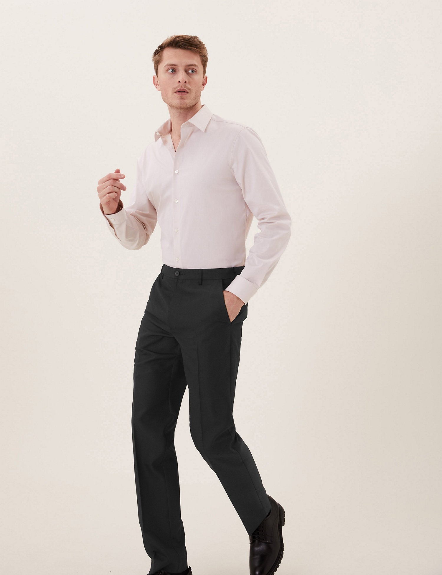 Charcoal Regular Fit Active Waist Trousers | Men | George at ASDA