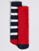 2 Pairs Striped Slipper Socks