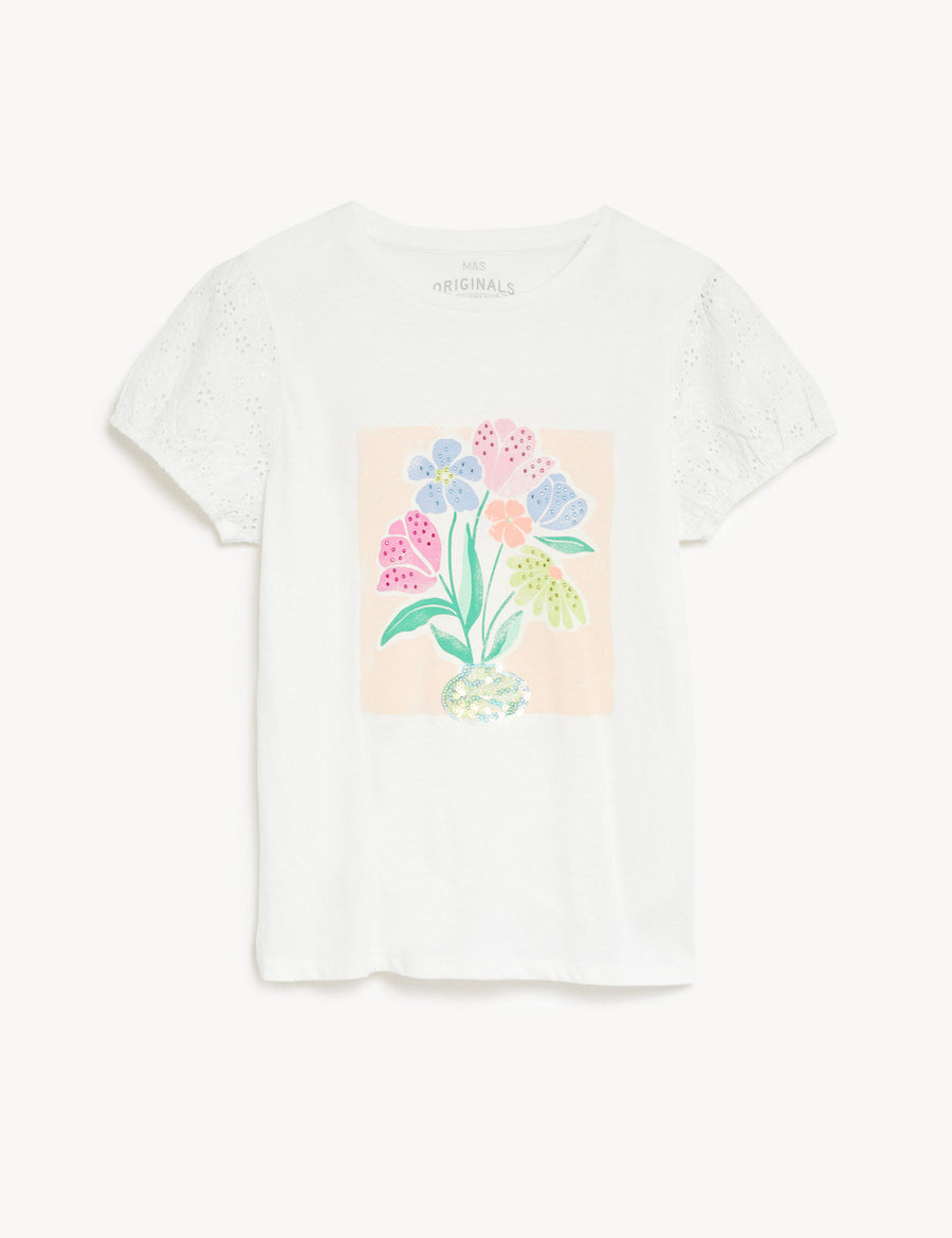 Pure Cotton Floral T-Shirt