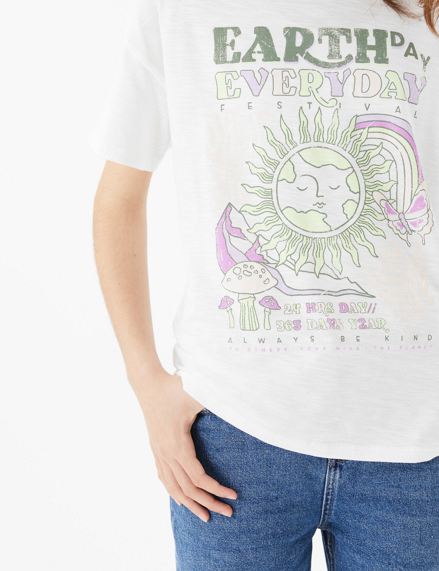 Pure Cotton Earth Day Slogan T-Shirt