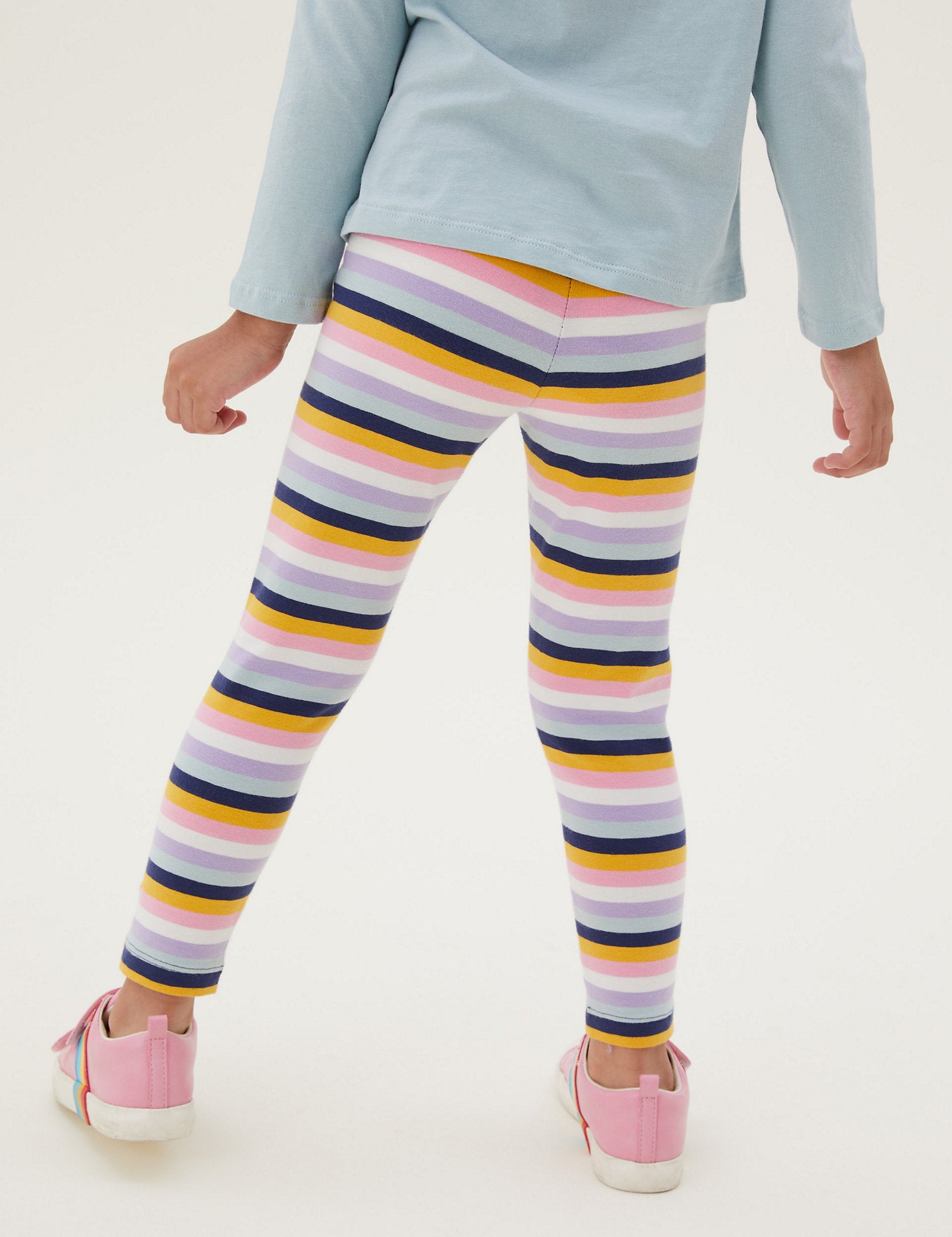 Cotton Rich Striped Leggings