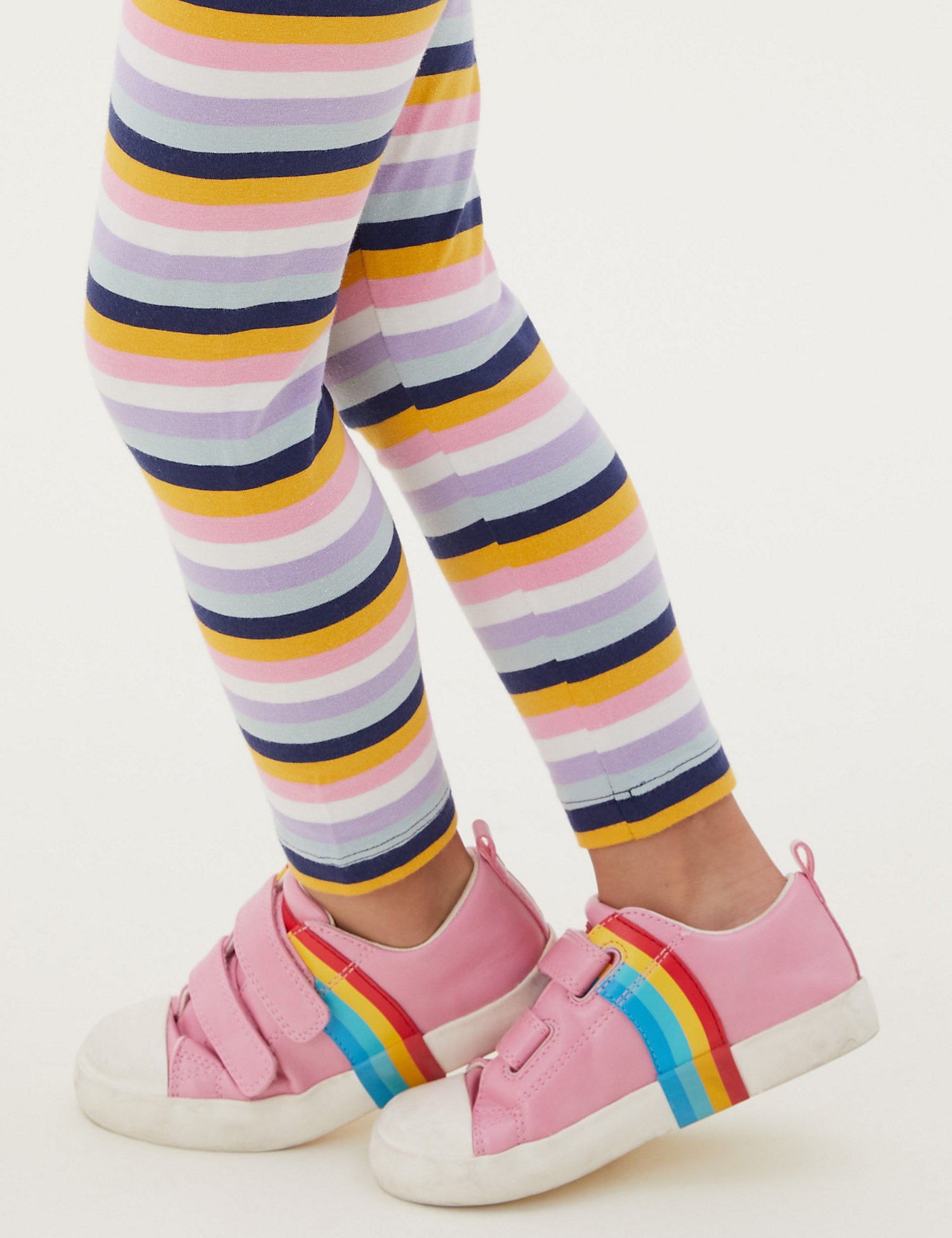 Cotton Rich Striped Leggings