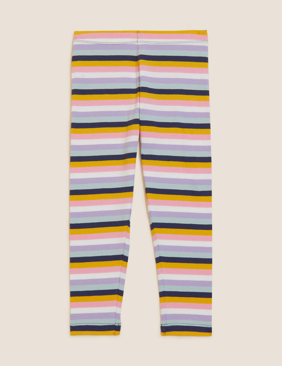 Cotton Rich Striped Leggings