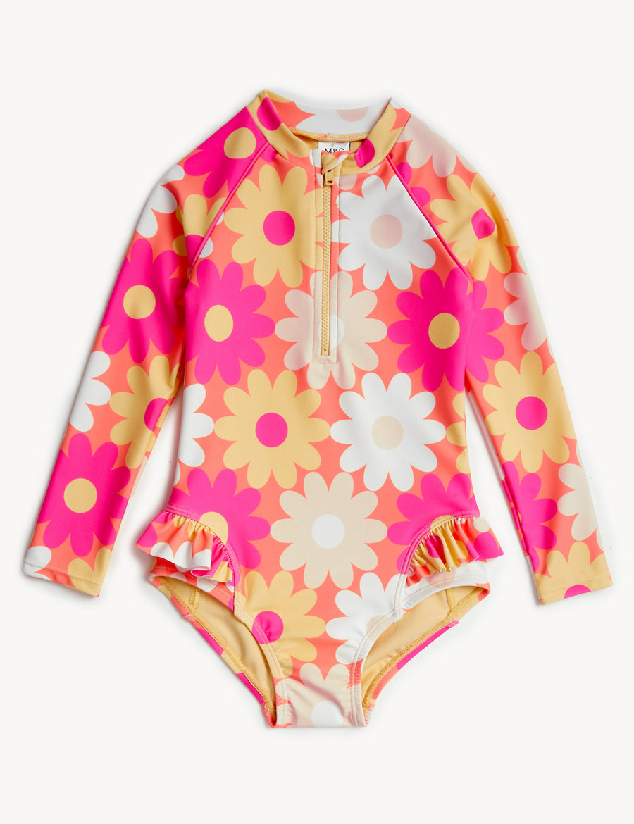 Floral Long Sleeve Swimsuit