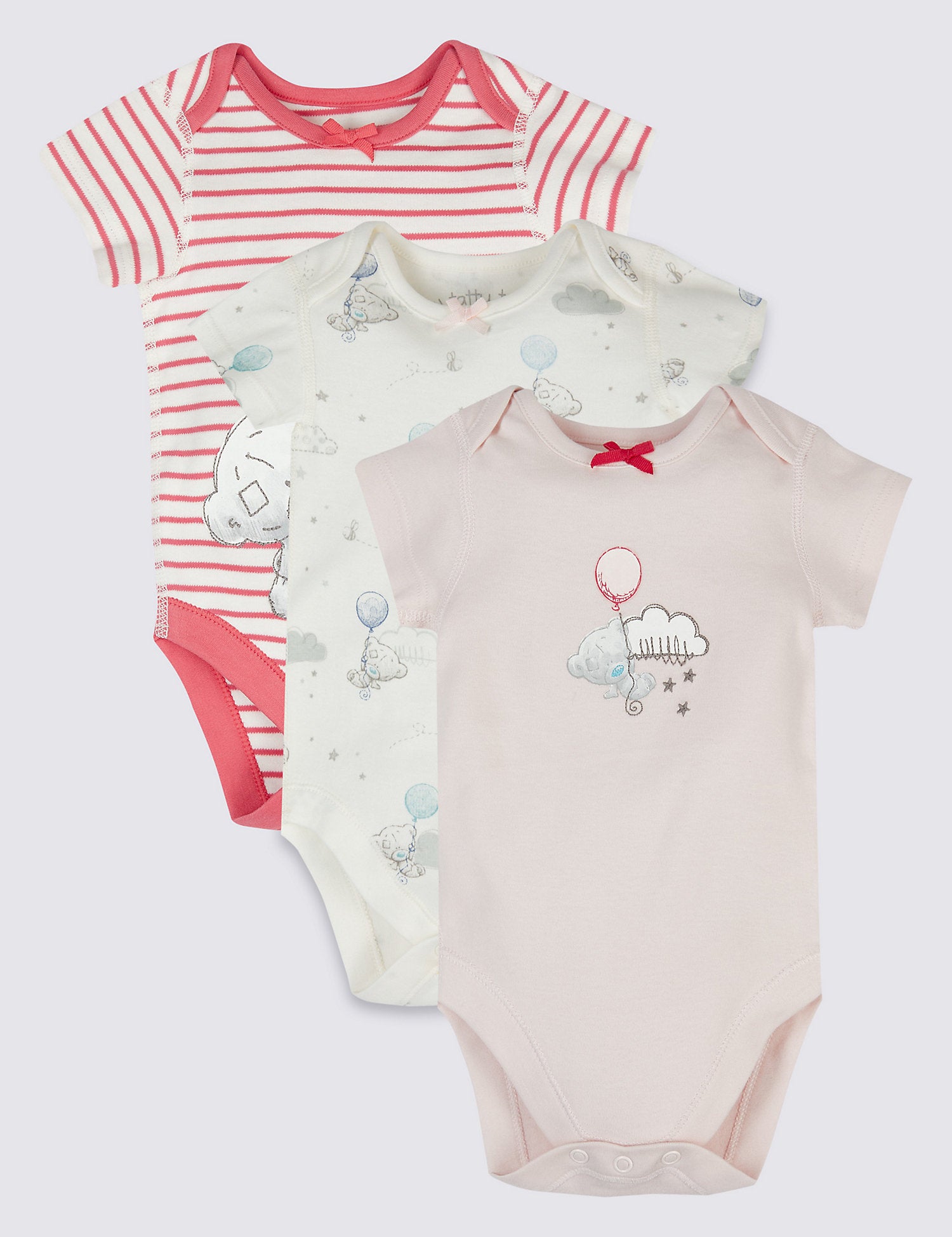 3 Pack Pure Cotton Bodysuits