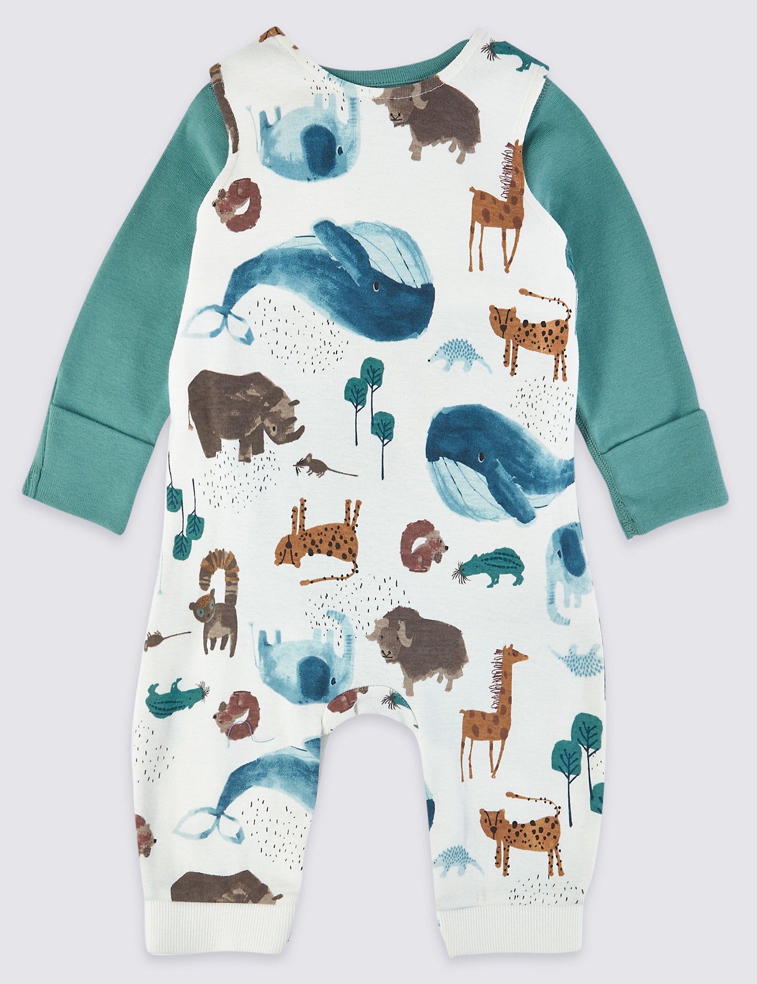 Two Piece Animal Dungarees Outfit