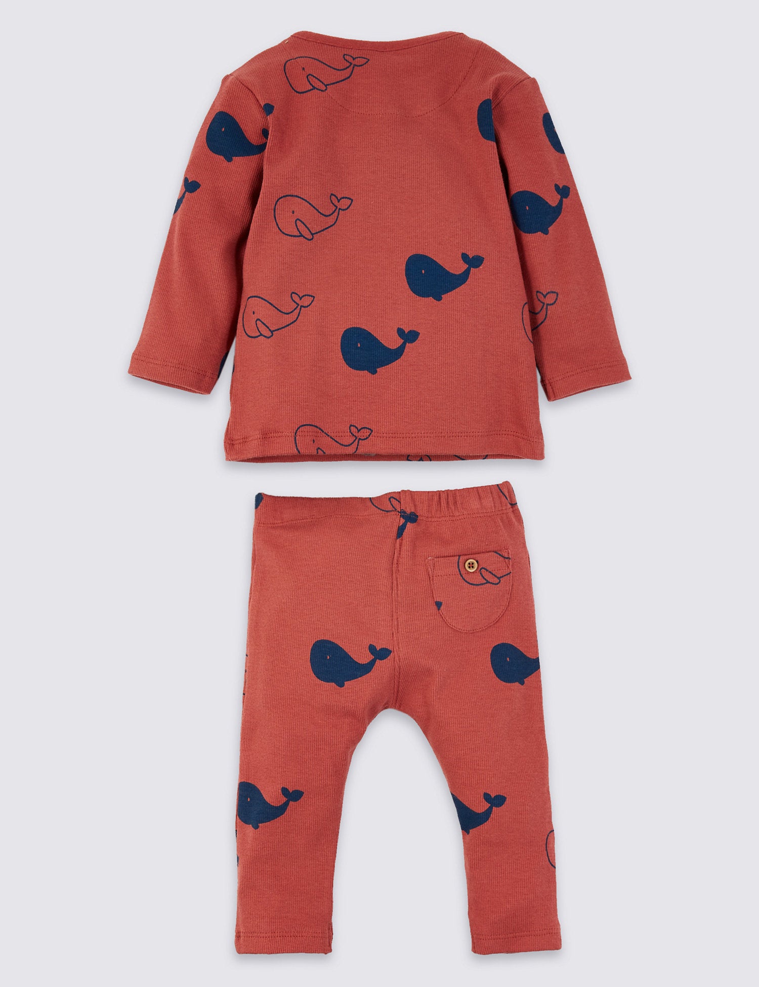 2 Piece Jersey Whale Print Outfit