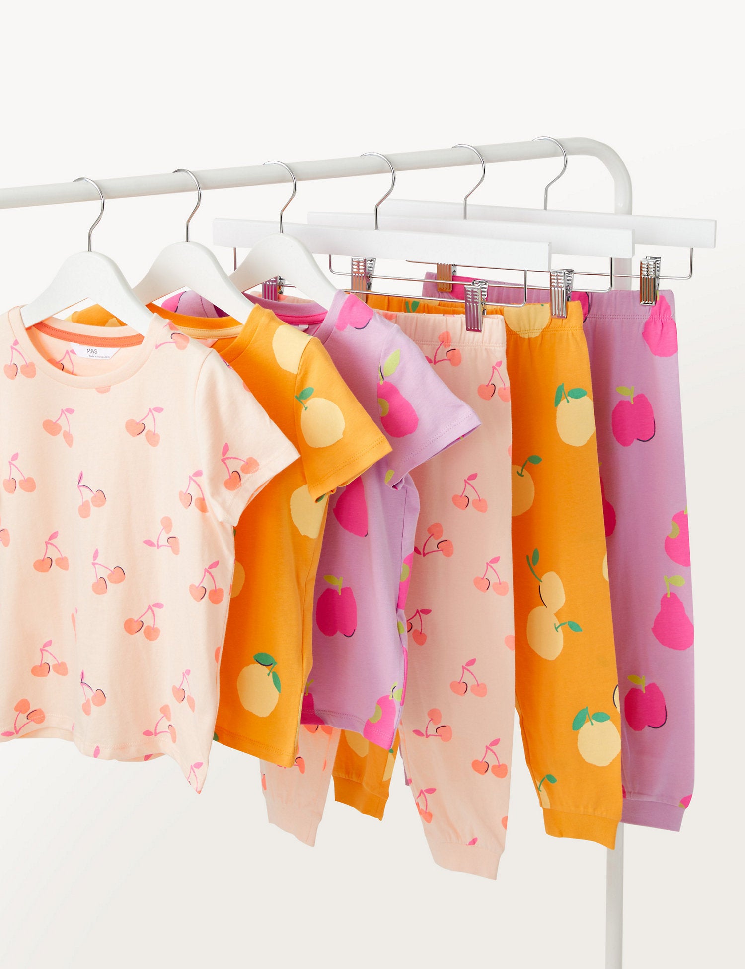 3pk Pure Cotton Fruit Pyjama Sets