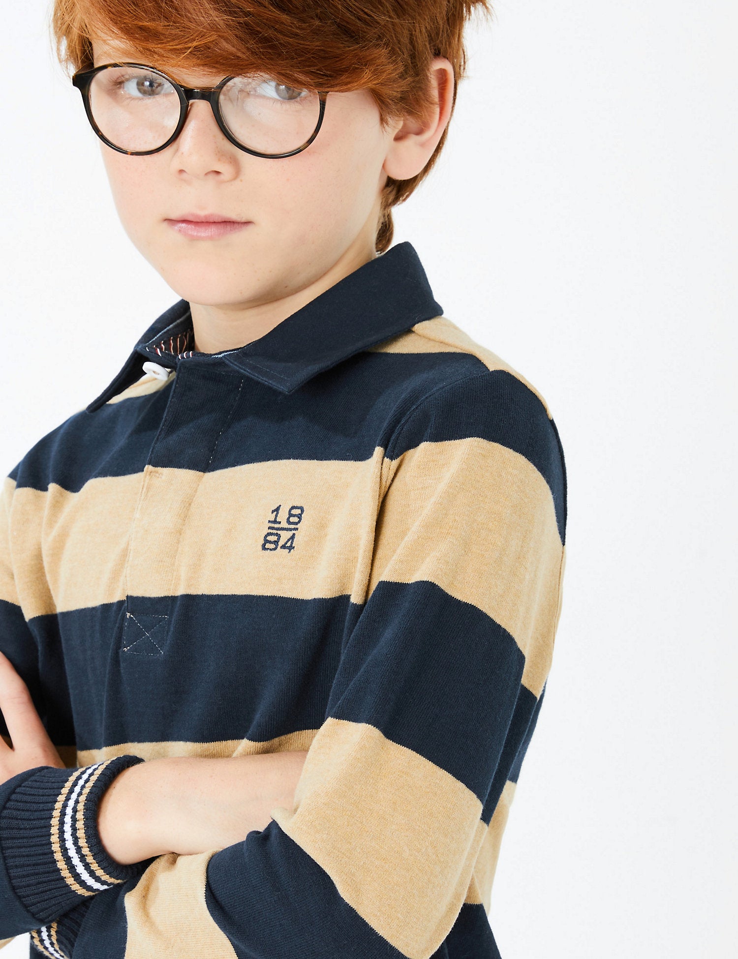 Pure Cotton Striped Rugby Top