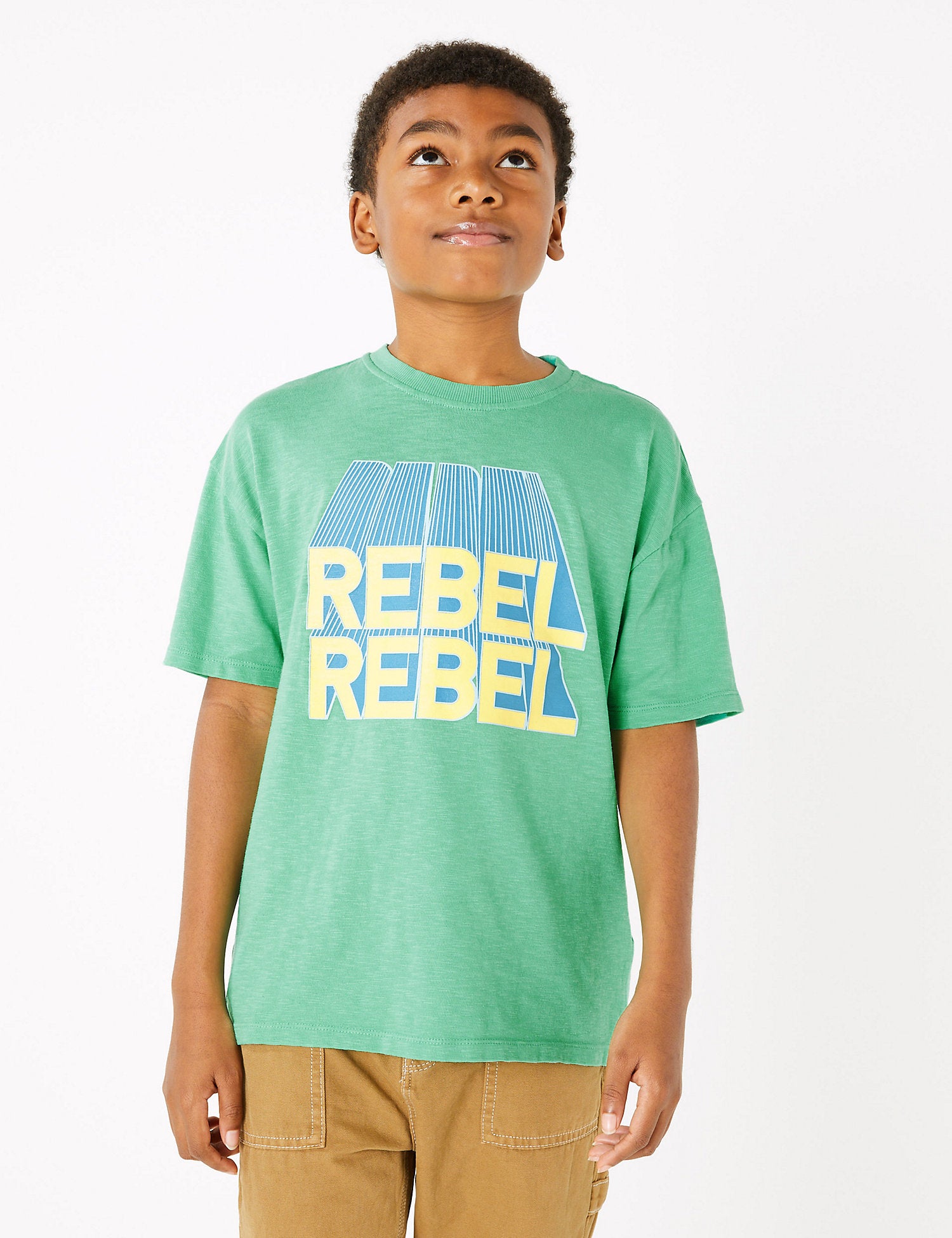 Cotton Rebel Rebel Slogan T-Shirt